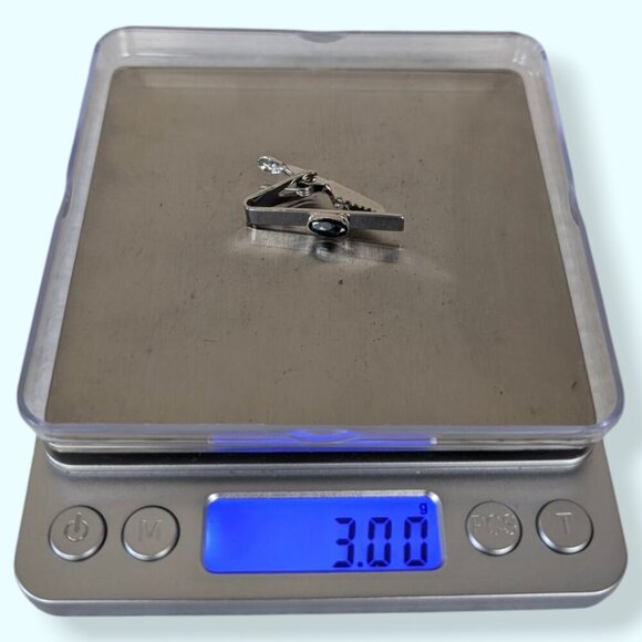 (2/$20) Vintage Short Dark Stone Tie Clip - Picture 5 of 5